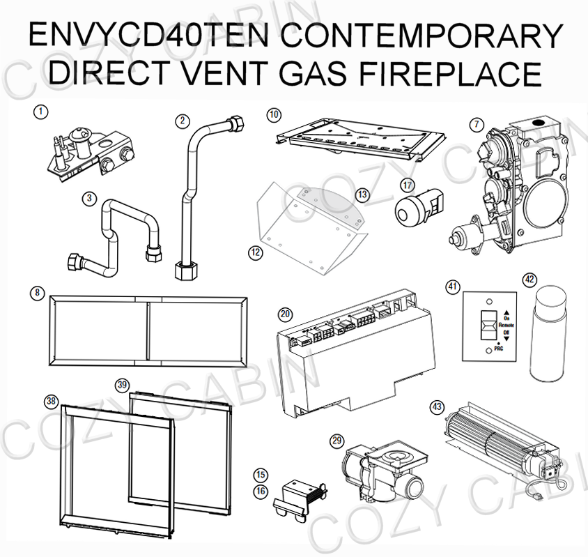 Astria Envy 40 Inch Contemporary Direct Vent Gas Fireplace (ENVYCD40TEN) #ENVYCD40TEN